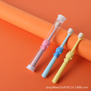 Children's Toothbrush Cartoon Bear Soft Bristle For Kids Travel Use Blue Pink Yellow - Product Image 3