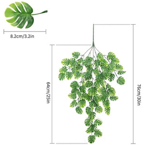 Guangyunsheng Artificial Monstera Vine Plant 69 Mesh <b>Wall</b> Mounted Green <b>Leaves</b> For Home Wedding Outdoor <b>Decoration</b> - Product Image 2