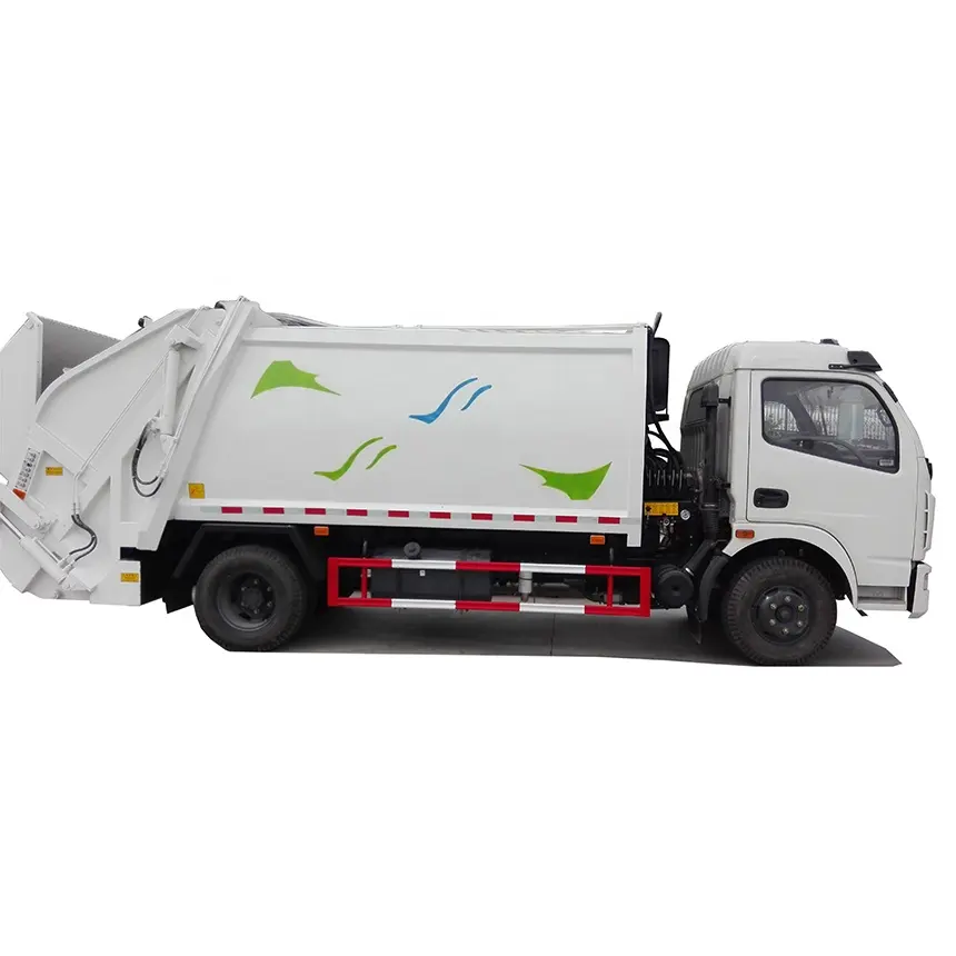 DFAC 8 m3 Compressed Garbage Truck with Stainless Steel sewage tanker and SAN operation system for urban garbage collection