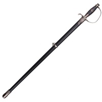 Espada Decorativa de Metal para Colección, Espada Ceremonial de Guardia de Honor para Levantamiento de Banderas, Espada Negra Medieval Masónica de Caballero Templario