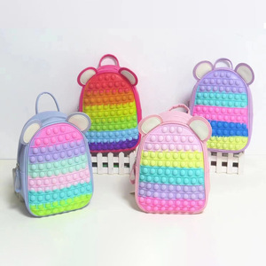 <span class=keywords><strong>Sac</strong></span> à dos scolaire Amiqi de grande taille, de qualité supérieure, en silicone arc-en-ciel, à bulles, à presser, à faire éclater, à enfiler - Product Image 6