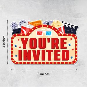 Movie <strong>Party</strong> <strong>Invitations</strong> with Envelopes-Set of 20 Boy <strong>Girl</strong> Birthday <strong>Party</strong> Movie <strong>Invitations</strong> Cards Double-Sided - Product Image 3