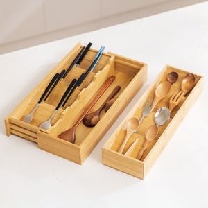 Caja de Almacenamiento Rectangular de Bambú para Utensilios de Cocina, Organizador de Palillos, para Uso en Restaurantes, Cajón Creativo para <span class=keywords><strong>Cubiertos</strong></span> sin Tapa, Nuevo - Product Image 1