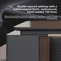 Ensemble bureau et chaise de direction avec bibliothèque - Design moderne minimaliste, bureau de président haut de gamme personnalisable