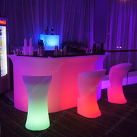 Tables de bar en plastique avec éclairage LED moderne, meubles rechargeables pour hôtels, centres commerciaux, élégantes, pour bars à cocktails, cafés, design de comptoir de bar