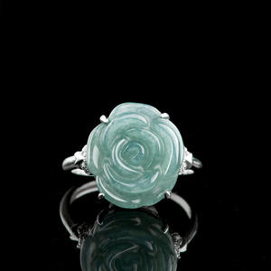 แหวนหยกเจไดต์สีน้ำเงินธรรมชาติ ประดับด้วยหยกโรส  ตัวเรือนเงินแท้ S925  เครื่องประดับสำหรับผู้หญิง  ของขวัญพร้อมใบรับรอง D332 - Product Image 2