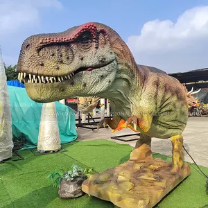 Kepala dinosaurus animatronik realistis kepala t-rex seperti hidup panjang 3m pabrik dinosaurus Tyrannosaurus Kawah