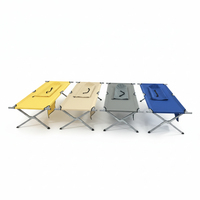 Lit de camping pliable portable en métal léger de couleur personnalisée en gros, cadre en métal, polyester imperméable, hôpital, parc