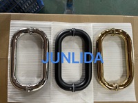 Poignées de porte coulissantes en acier inoxydable à double tube courbé, taille personnalisable, pour portes en verre, portes en bois et portes sans cadre