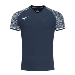 Özel Logo yüksek kalite hızlı kuru Jersey futbol tişörtü erkekler için spor giyim toptan yetişkin futbol forması