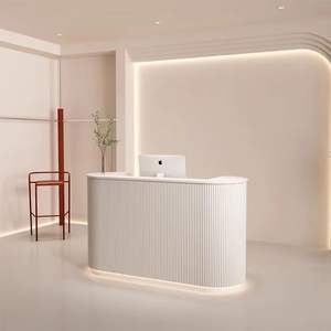 Meilleur vendeur 2025, comptoir de réception personnalisé, comptoir de salon de beauté, petite table de réception, comptoir de réception circulaire pour salon de manucure - Product Image 2