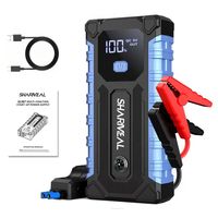 SHARMEAL Batterie au lithium 6400 mAh, booster portable, démarreur de voiture d'urgence, batterie externe, démarreur de batterie de voiture 12 V pour voiture
