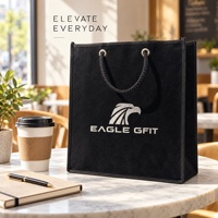 Sac de shopping écologique recyclable en non-tissé floqué avec logo personnalisé estampé à chaud argenté, OEM ODM, vente en gros