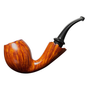 Muxiang Tobacco Pipe Bent Type Solid Wood Briar With Double Layered Bark For Men - Product Image 5
