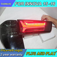 Feu arrière à LED pour TOYOTA Innova 2015 2016, ensemble de phare de couleur avec boîtier noir