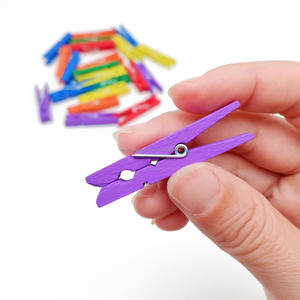 Деревянные цветные прищепки, 24 шт., и маленькие деревянные прищепки для рукоделия, рождественские прищепки для фотографий, 4,8 см или 48 мм - Product Image 3