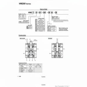 Pièces pneumatiques de VM230-02-00A de soupape mécanique pneumatique SMC - Product Image 1