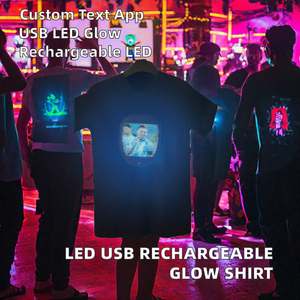 Camiseta LED Recargable por USB, Controlada por Aplicación, Ropa Inteligente Intermitente que Brilla en la Oscuridad, Programable, para Fiestas de Halloween - Product Image 2