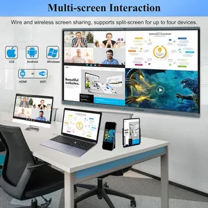 Tableau blanc interactif tout-en-un de 65 pouces avec écran tactile 4KHD Tableau blanc électronique numérique à écran plat Système double intégré