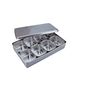 6 Compartment Spice Box Stainless Steel Condiment Box Spice Jar For Seasoning Box