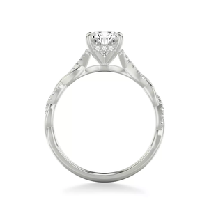 custom 14K Gold Engagement Ring princess Cut Lab Grown Diamond Twisted <b>Infinity</b> Shank Pave Side IGI certificate Jewelry women - Product Image 4