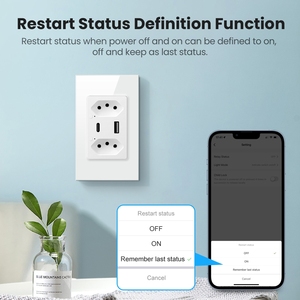 Enchufe de Pared Inteligente Wifi/Zigbee Brasileño de 16A con USB/Tipo C, Tomas de Corriente con Control Individual, <span class=keywords><strong>Cargador</strong></span> Rápido para Tuya Home Alexa - Product Image 4