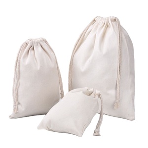 Customized <b>Recycled</b> Cotton Canvas Fashion Letter Pattern Drawstring Bag Dustproof <b>Storage</b> Ecofriendly Packaging Cloth - Product Image 1