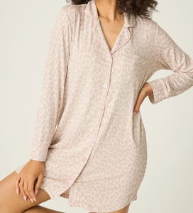 Camisón de Dormir Transpirable con Estampado Personalizado para Mujer, Elegante Camisón de Dormir, Pijama, Camisón de Lujo con Estampado de Leopardo - Product Image 4