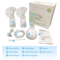 Venta Directa de Fábrica, Doble Aspirador Eléctrico para Componentes de Silicona, Capacidad de 150 ml + 150 ml, Libre de Látex, Doble Succión, Carga USB