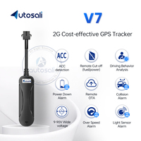 Autosali V7 - Localizador GPS 2G Pequeño para Motocicleta y Automóvil con Aplicación Android y Seguimiento por PC con GSM/LBS