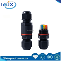 Connecteur d'alimentation étanche HSJX M20 à 4 broches, type L, mâle/femelle, répartiteur en T, 300V 10A, en cuivre et nylon, avec verrouillage à vis pour LED