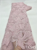 NI.AI Nouveau design Tissu en dentelle florale perlée, dentelle brodée, dentelle filet simple, tissu à paillettes, dentelle à paillettes, tissu à perles
