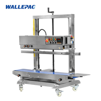 Machine d'emballage verticale automatique à grande vitesse pour sacs plastiques, scelleuse continue en acier inoxydable pour sacs alimentaires, machine de thermoscellage à bande