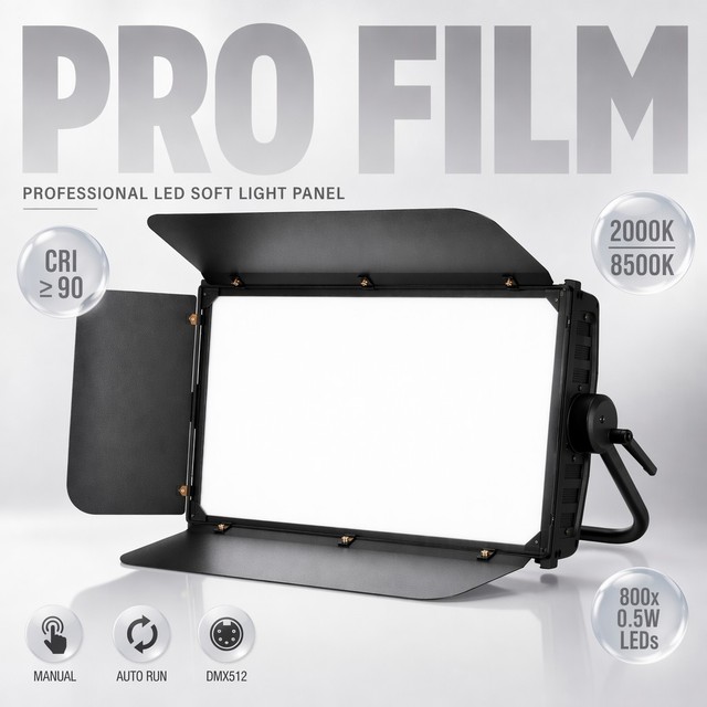 250W Professional LED Soft Light Panel CRI 90 3200K 5600K 6400K 432x LEDs for Video Studio Film Photography Show Lighting