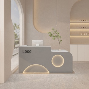 Modern Designed Solid Wood Front <b>Desk</b> Reception <b>Desk</b> for <b>Small</b> Women's Clothing Store Barber Shop Paint Bar & Beauty Salon - Product Image 5