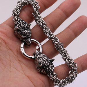Nouveau bracelet gothique pour homme, serpent, tête de <span class=keywords><strong>lion</strong></span>, crâne, bracelets en acier inoxydable, design de créateur, sans ternissement, étanche, bijoux ALN25121163 - Product Image 2
