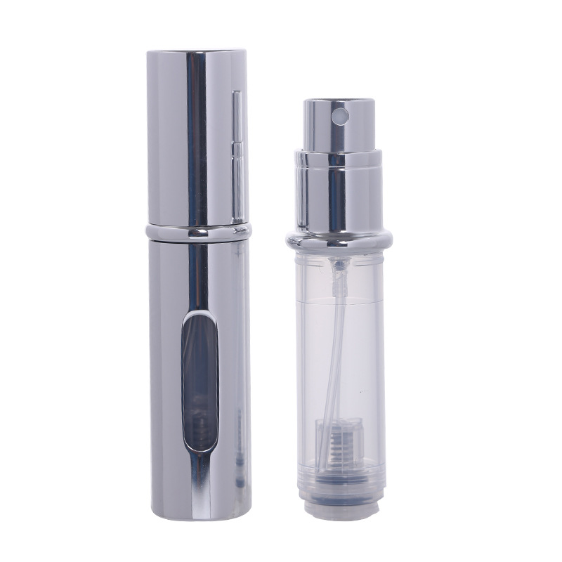 Distributeur de parfum à fond plat en argent brillant