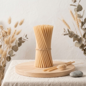 Eco-Friendly <b>Biodegradable</b> Individually <b>Paper</b> Wrapped Natural Bagasse Fiber for Cafe Beverage Service Sugarcane Straws - Product Image 1