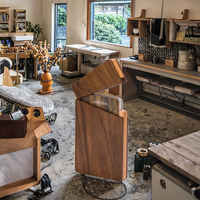 Porte-cartes de visite/boîte portable personnalisé en bois de noyer avec boucle magnétique polie