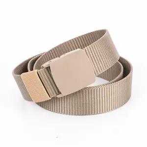 Fashion Men Fabric Nylon Webbing Belt Cover Buckle Belt OEM Customized Item Style Tactical Belt