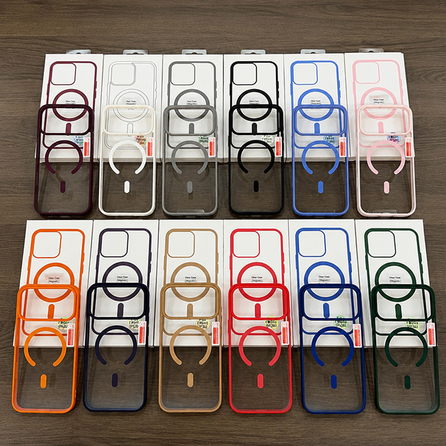 For iPhone 11 12 13 14 15 16 18 Pro Max 17 Air Clear Matte Acrylic Transparent Magnetic Phone Case for Samsung S26 ultra S25