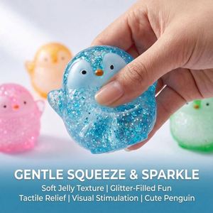 Juguetes Blandos Antiestrés, Juguetes de Pingüino para Aliviar el Estrés, Juguete de Goma Suave con Forma de Animal Feliz para Niños - Product Image 2