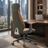 Chaise de bureau ergonomique bicolore tendance, chaise de direction pivotante à dossier haut, chaise d'ordinateur roulante réglable en hauteur pour le bureau