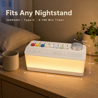 Mesin Suara White Noise untuk Tidur Bayi Speaker Bluetooth Lampu Malam RGB 8 Suara Alam Lampu Tidur Hangat 3000K Dapat Diisi Ulang
