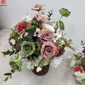 SMOOTH - Arreglo Floral Artificial Vintage al por Mayor, Color Rosa Empolvado, para Centro de Mesa de Boda, Decoración de Bodas - Product Image 3