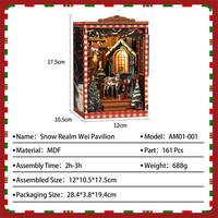 Offres Spéciales Série de Noël Kit Maison Miniature 3D en Bois à Monter Soi-Même Faite à la Main pour Décoration de Librairie