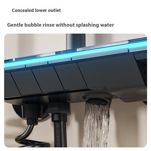 <span class=keywords><strong>Grifos</strong></span> de Ducha de Baño de Cerámica con Luz Ambiental de Cielo Estrellado, Pantalla Digital, Patrón de Masaje con Rociador de Lluvia y Ducha Completa Termostática - Product Image 3