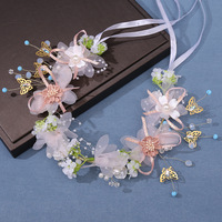 Diadème de mariée en cristal fait à la main, élégante couronne de poudre pour femmes et enfants, accessoires de mariage avec des perles