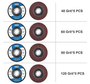 20 pièces-ensemble 200 pièces-carton 4-1/2x7/8 pouces 40/60/80/120 grains T29 disques à lamelles en aluminium paquet de 20 meuleuses d'angle - Product Image 3