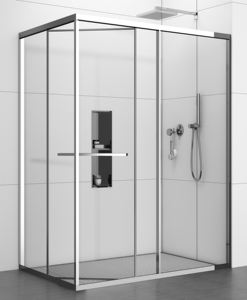 מתחם מקלחת מרובע עם דלת החלקה פנימית - Product Image 4